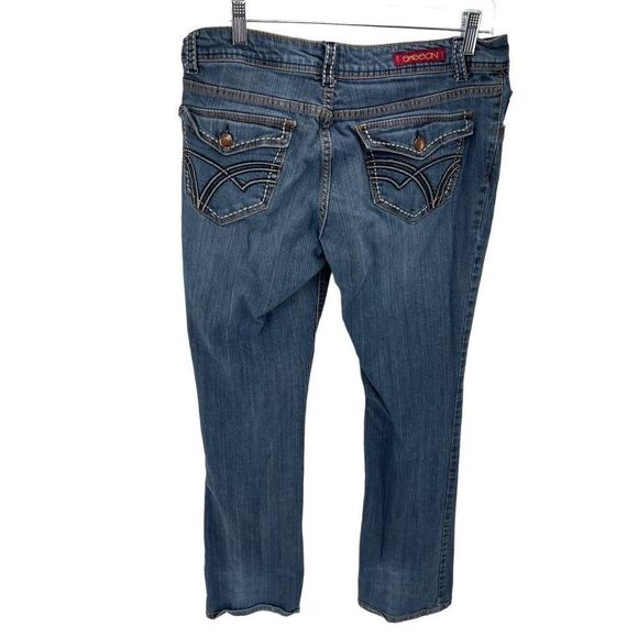 Sasson Womens Vintage Jeans Stretch Flap Pocket Tapered Leg Medium Wash Blue 10 - Picture 2 of 13